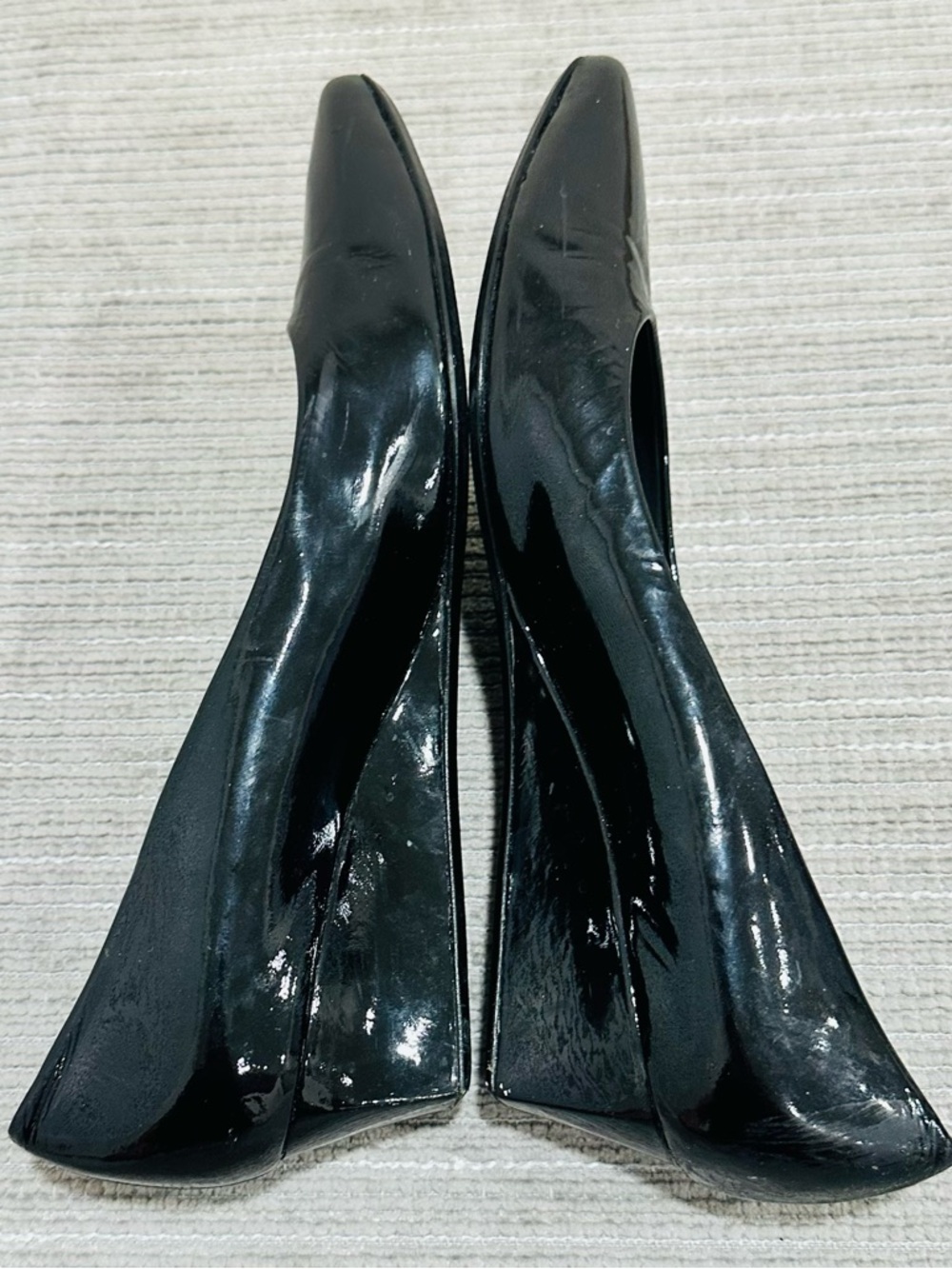 Stuart‎ Weitzman Women’s Black Patent Leather Wedges Size 5,5 - Picture 6 of 11